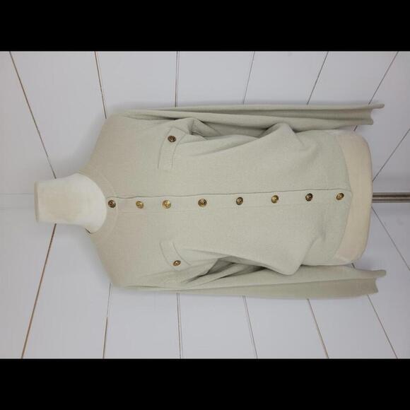 Vintage Kerri N Kelsey medium cream with gold buttons cardigan sweater - Picture 1 of 6